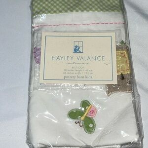 Pottery Barn Kids Hayley valance, brand new in packaging, 18” long by 14” wide